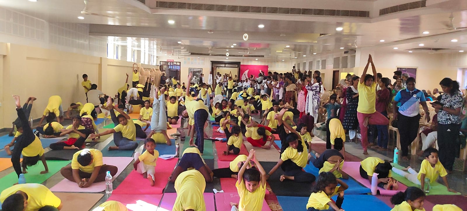 Nana Yoga Studio group in a mass yoga celebration with official recognition