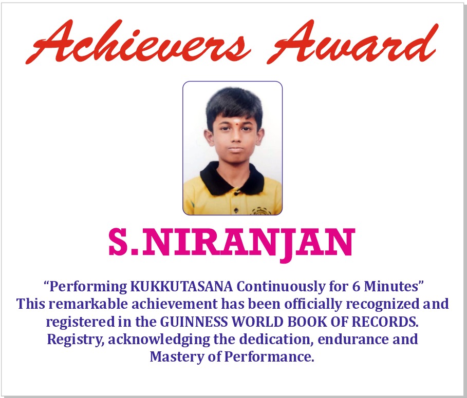 S. Niranjan holding a yoga pose for his Guinness record recognition